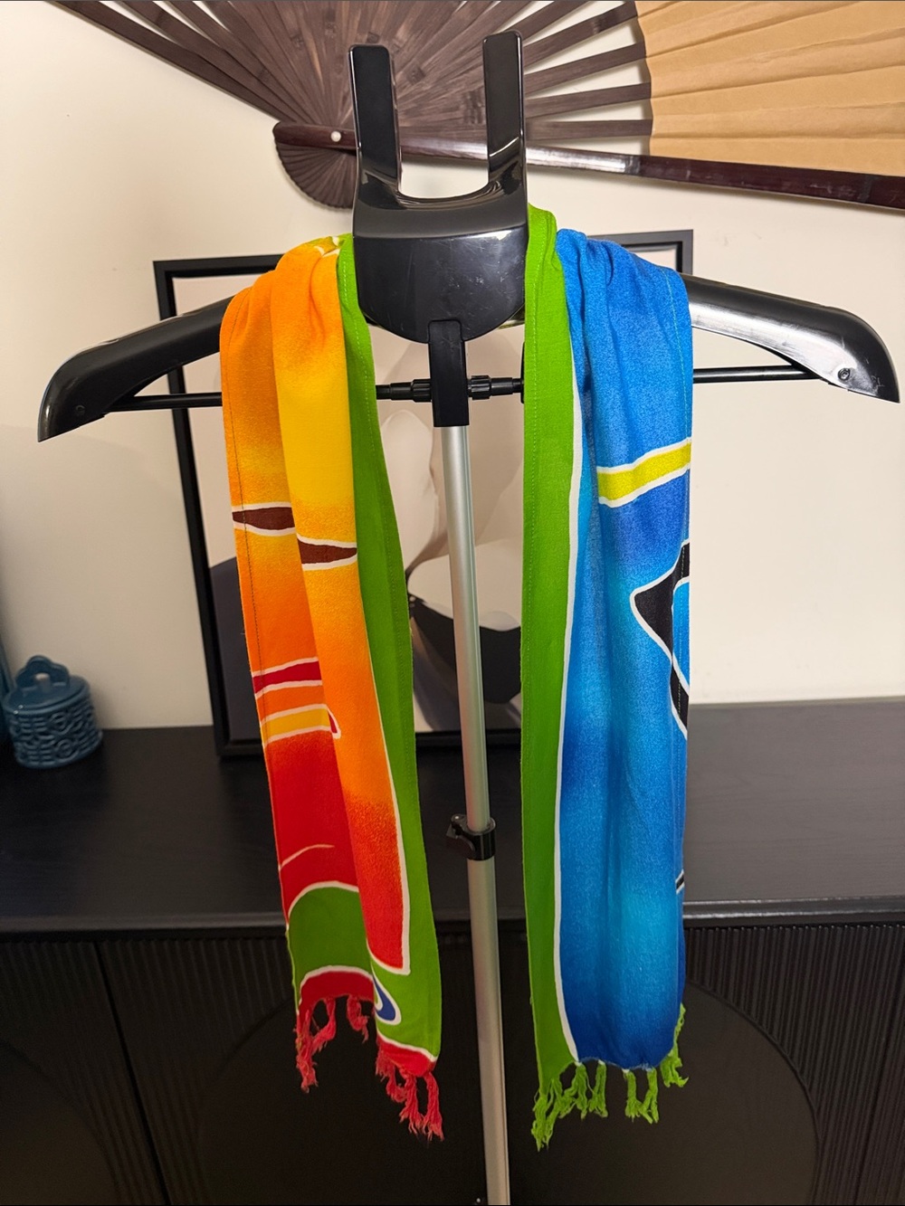 Vintage 90’s Colorful Scarf With Fringe